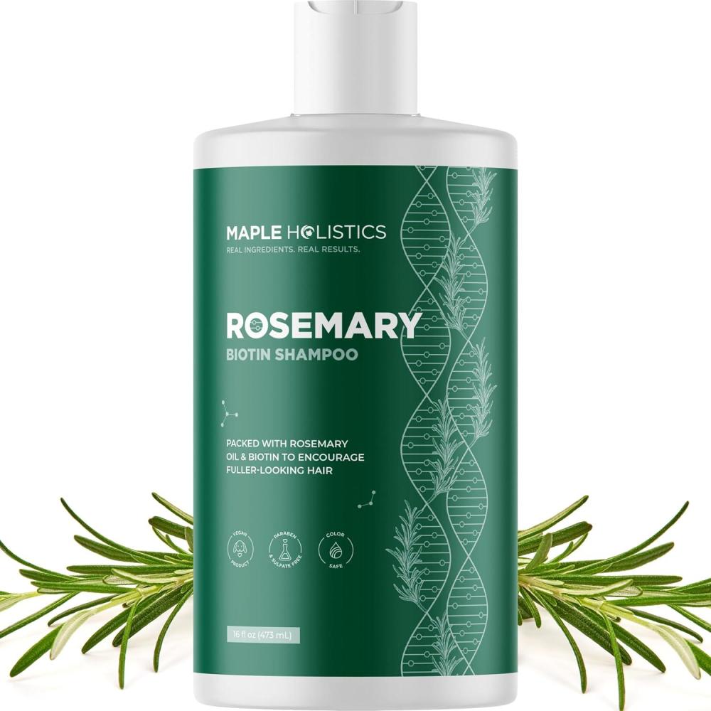 image:imageRosemary and Biotin Shampoo for Thinning Hair Vegan Volumizing Shampoo for Fine Hair with B Vitamins Argan Oil amp Tea Tree Essential Oil Paraben Silicone and Sulfate Free Vegan Formula 2 PackRosemary