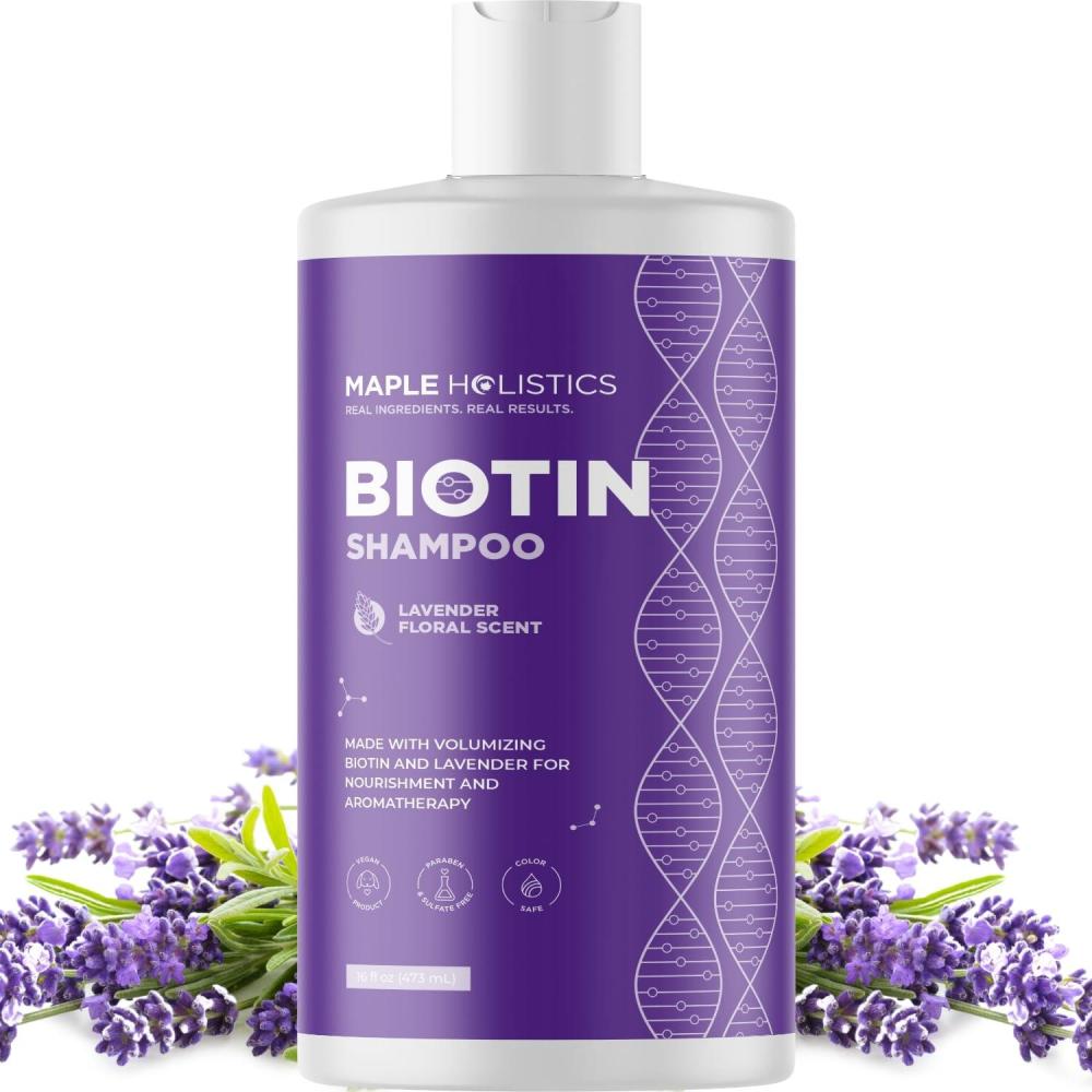 image:imageRosemary and Biotin Shampoo for Thinning Hair Vegan Volumizing Shampoo for Fine Hair with B Vitamins Argan Oil amp Tea Tree Essential Oil Paraben Silicone and Sulfate Free Vegan Formula 2 PackLavender Floral