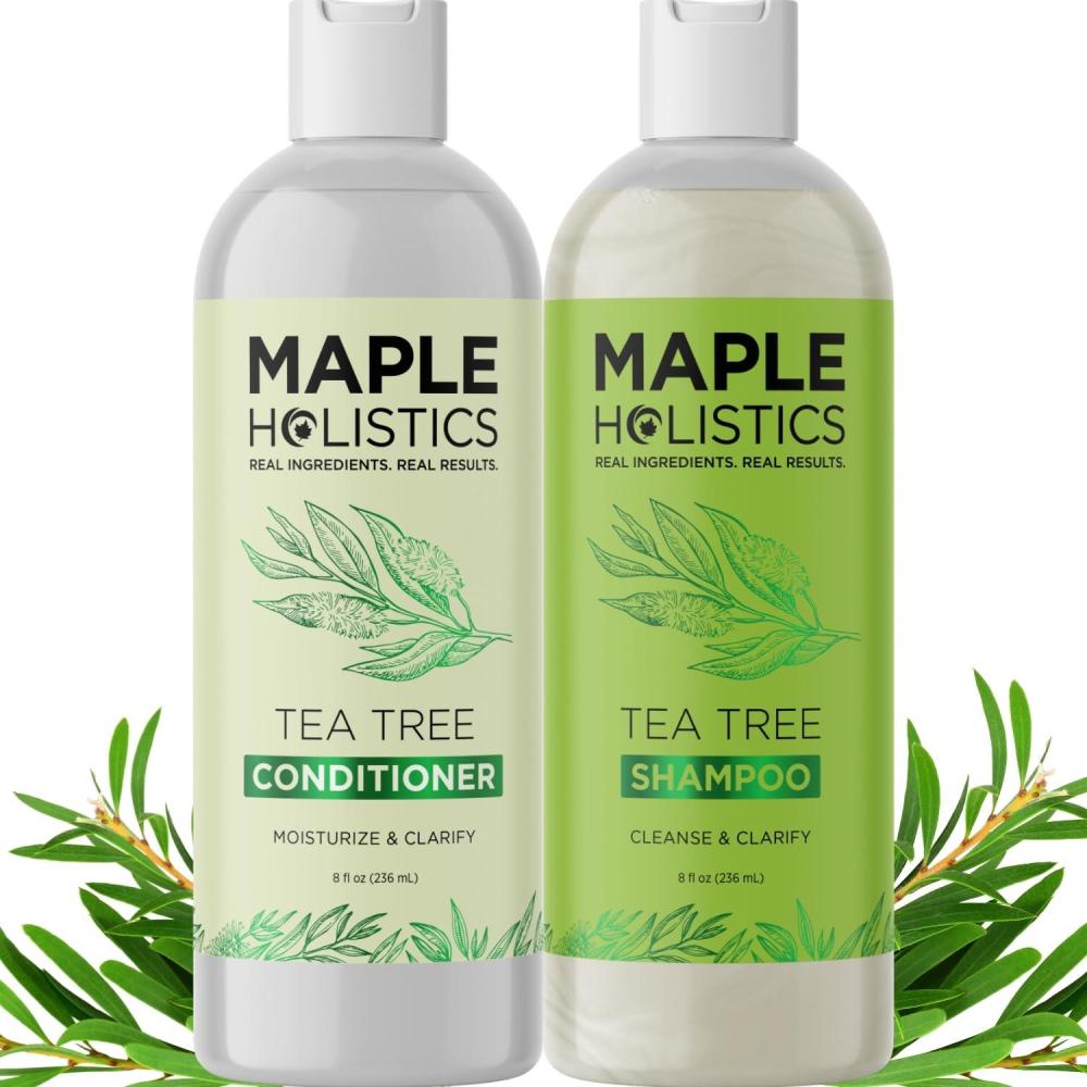 image:imageTea Tree Shampoo and Conditioner Set Sulfate Free Clarifying Shampoo and Conditioner for Oily Hair amp Scalp Care with Australian Tea Tree Oil Complete Dry Scalp Treatment for Build Up 16 Fl OzTea Tree Oil
