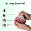 Hair Shampoo Brush and Scalp Exfoliator – Soft Silicone Scalp Massager Hair Growth Stimulator for Wet or Dry Hair – In Shower Scalp Scrubber for Dandruff Removal Made with Recycled Wheat Straw – Blue(Pink)