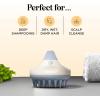 Hair Shampoo Brush and Scalp Exfoliator – Soft Silicone Scalp Massager Hair Growth Stimulator for Wet or Dry Hair – In Shower Scalp Scrubber for Dandruff Removal Made with Recycled Wheat Straw – Blue(Blue)