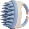 Hair Shampoo Brush and Scalp Exfoliator – Soft Silicone Scalp Massager Hair Growth Stimulator for Wet or Dry Hair – In Shower Scalp Scrubber for Dandruff Removal Made with Recycled Wheat Straw – Blue(Blue)