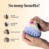 Hair Shampoo Brush and Scalp Exfoliator – Soft Silicone Scalp Massager Hair Growth Stimulator for Wet or Dry Hair – In Shower Scalp Scrubber for Dandruff Removal Made with Recycled Wheat Straw – Blue(Blue)