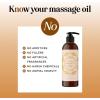 Luxurious Vanilla Massage Oil for Couples – Easy Glide Non Greasy Sweet Vanilla Sensual Massage Oils for Date Night with Silky Smooth Sweet Almond Oil Coconut and Jojoba – Vegan Non GMO & Gluten Free(Unscented)