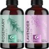 Aromatherapy Essential Oils Set for Diffuser – Pure Rosemary Essential Oil and Lavender Essential Oil Set – Undiluted Lavender and Rosemary Pure Essential Oils for Hair Skin and Nails Plus Scalp Care