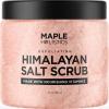 Himalayan Salt Exfoliating Body Scrub – Pink Himalayan Salt Scrub Body Exfoliator with Nourishing Body Oils Hydrolyzed Collagen and Lychee Fruit Essential Oil for Legs Thighs Butt and Full Body Care