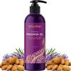 Lavender Massage Oil for Couples Relaxation – Non Greasy Non Staining Irresistibly Silky Full Body Massage Oil for Massage Therapy with Lavender Essential Oil – Therapeutic Grade Non GMO and Vegan(Tantric)