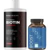 Volumizing Biotin Shampoo and Vitamins Set – Sulfate Free Extra Strength Biotin Shampoo with Keratin for Fuller Looking Hair Plus Hair Loss Biotin Vitamins for Skin Nails and Faster Hair Growth