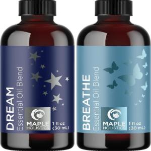 Aromatherapy Essential Oils Blends Set – Dream and Breathe Essential Oil Set for Diffuser with Sleep and Relaxing Essential Oils for Diffusers Aromatherapy – Premium Essential Oils Set for Diffusers