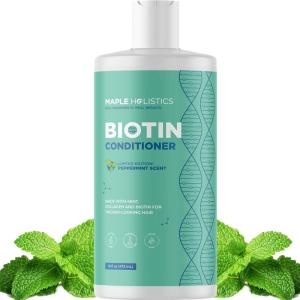 Biotin Conditioner for Thinning Hair – Volumizing Conditioner for Fine Thin & Weak Hair – Sulfate Paraben & Silicone Free with Nourishing Plant Proteins Argan Oil Green Tea & B Vitamins (16 Fl Oz)(Biotin – Mint)