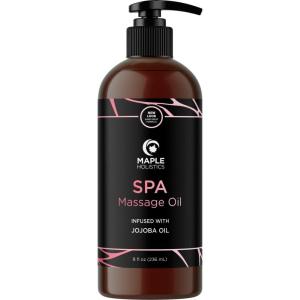 Calming Massage Oil for Massage Therapy – Home Spa Full Body Massage Oil for Sore Muscles for Pro or Home Use with Moisturizing Sweet Almond Oil and Lavender Essential Oil – Non Greasy or Staining(Herbal)