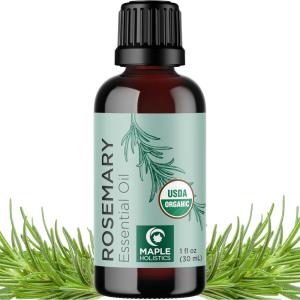 Certified Organic Rosemary Oil for Hair – Pure USDA Organic Rosemary Essential Oil for Hair Skin and Nails Plus Aromatherapy – Oil for Dry Scalp Treatment and Enhanced Volume and Shine(Rosemary)