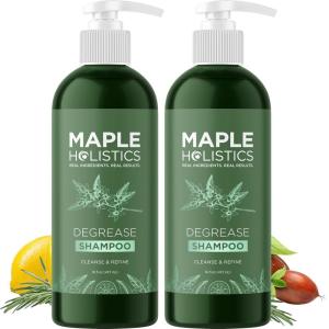 Clarifying Shampoo for Oily Hair and Scalp – Deep Cleansing Shampoo Build Up Remover with Rosemary Oil – Degrease Shampoo for Greasy Hair & Scalp – Vegan Color Safe Sulfate & Paraben Free (2 Pack)(Rosemary)