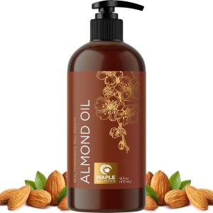 Cold Pressed Sweet Almond Oil – Pure Sweet Almond Oil for Skin Care and Moisturizing Body Oil for Men and Women – Carrier Oil for Essential Oils Mixing for Hair Skin and Nails DIY Beauty Products 16oz(Almond)