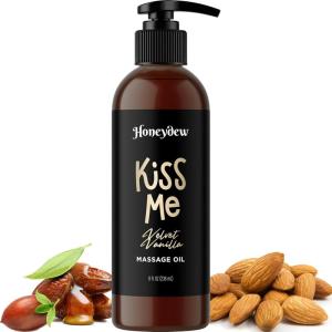 Mango Sensual Massage Oil for Couples – Alluring Tropical Full Body Massage Oil for Date Night and Nourishing Body Moisturizer with Sweet Almond – Vegan Non Staining Non Greasy Smooth Gliding Formula(Flirty Vanilla)