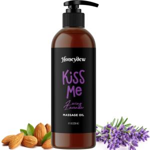 Mango Sensual Massage Oil for Couples – Alluring Tropical Full Body Massage Oil for Date Night and Nourishing Body Moisturizer with Sweet Almond – Vegan Non Staining Non Greasy Smooth Gliding Formula(Loving Lavender)