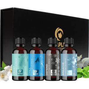 Mint Essential Oil Blend for Diffuser – Refreshing Mint Oil Diffuser Essential Oils with Cooling Peppermint Spearmint Bergamot and Eucalyptus Oils – Pure Aromatherapy Oils for Diffuser(Winter Set)