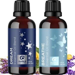 Mint Essential Oil Blend for Diffuser – Refreshing Mint Oil Diffuser Essential Oils with Cooling Peppermint Spearmint Bergamot and Eucalyptus Oils – Pure Aromatherapy Oils for Diffuser(Dream  Breathe)
