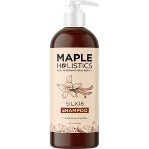 Moisturizing Shampoo for Dry Hair Care – Silk18 Advanced Anti Frizz Ultra Hydrating Shampoo for Color Treated Hair with Silk Amino Acids and Plant Proteins – Sulfate Free Shampoo for Men and Women(Vanilla)