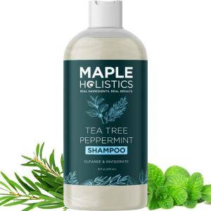 Rosemary Tea Tree Mint Shampoo – Clarifying Shampoo for Build Up and Flakes with Deep Cleansing Peppermint Oil and Tea Tree Essential Oil for Dry Scalp Treatment – Paraben & Sulfate Free (8oz)(16 Fl Oz (Pack of 1))