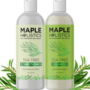 Tea Tree Shampoo and Conditioner Set – Sulfate Free Clarifying Shampoo and Conditioner for Oily Hair & Scalp Care with Australian Tea Tree Oil – Complete Dry Scalp Treatment for Build Up (16 Fl Oz)(Tea Tree Oil)