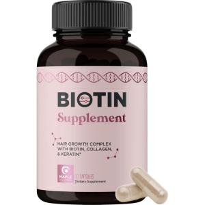 Thicker Hair Growth Vitamins for Women – Extra Strength Biotin and Collagen Supplement with Healthy Hair Vitamins for Hair Loss – Visibly Stronger and Fuller Hair Growth Supplement (1 Month) (Womens)(Womens)