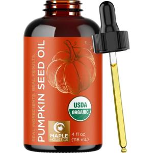 USDA Organic Sweet Almond Oil – Pure Cold Pressed Organic Almond Oil for Skin Hair and Nails – Moisturizing Organic Body Oil for Women and Men plus Carrier Oil for Essential Oils Mixing 16oz(Pumpkin)