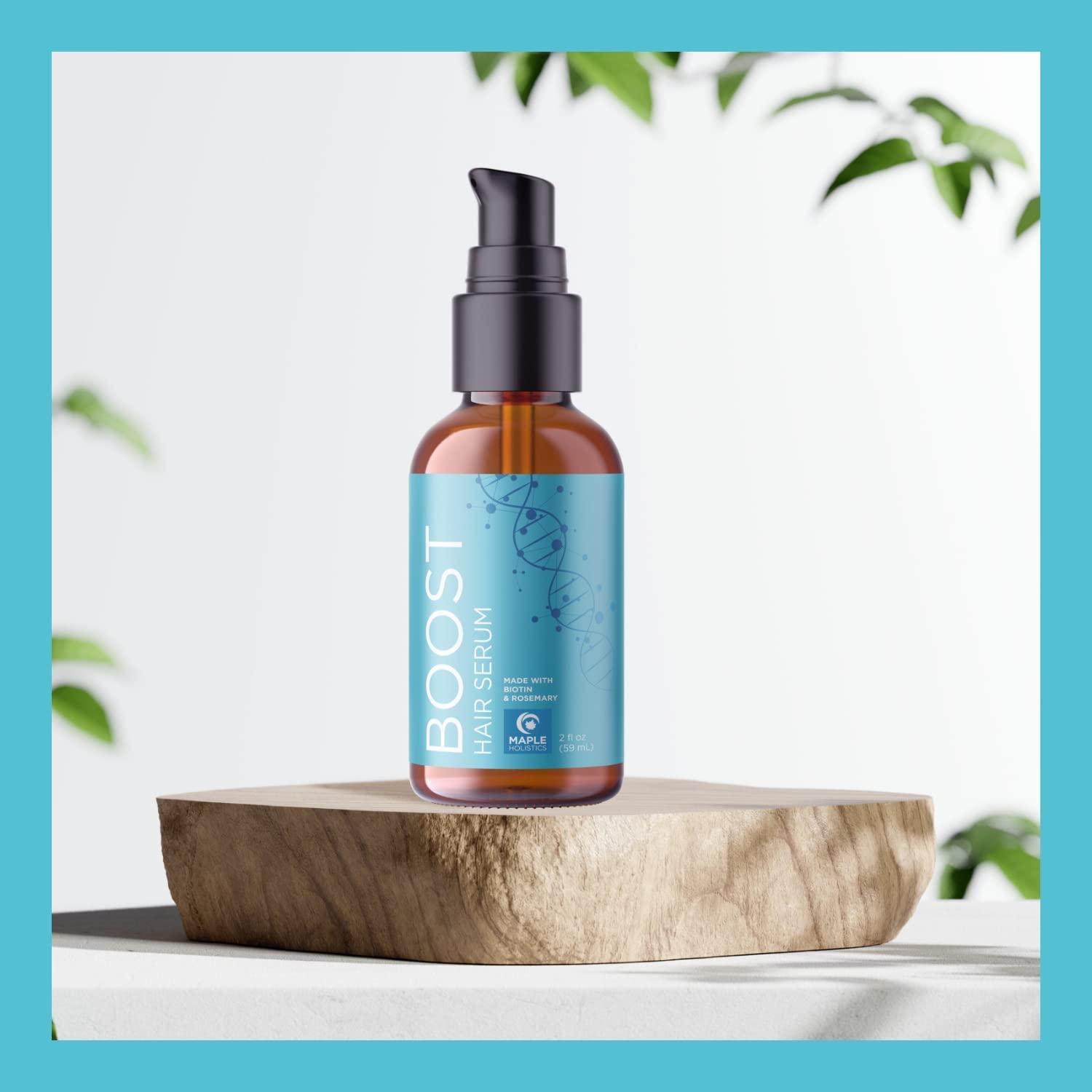 image:imageBiotin Hair Serum amp Shampoo Maple Holistics Hair Regrowth Bundle with Boost Hair Thickening Serum Featuring Rosemary Peppermint amp Black Castor Oil plus Sulfate Free Biotin Shampoo for Hair Growth