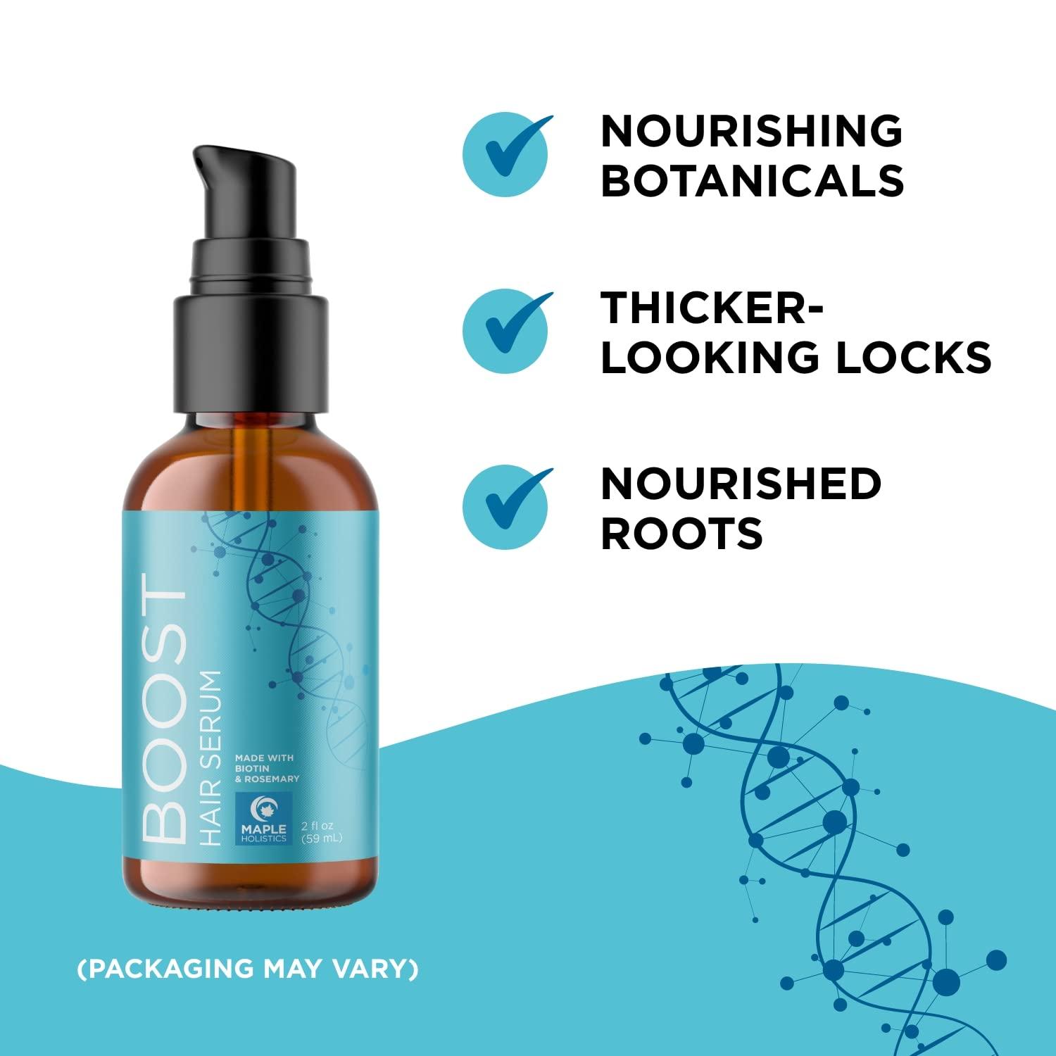 image:imageBiotin Hair Serum amp Shampoo Maple Holistics Hair Regrowth Bundle with Boost Hair Thickening Serum Featuring Rosemary Peppermint amp Black Castor Oil plus Sulfate Free Biotin Shampoo for Hair Growth