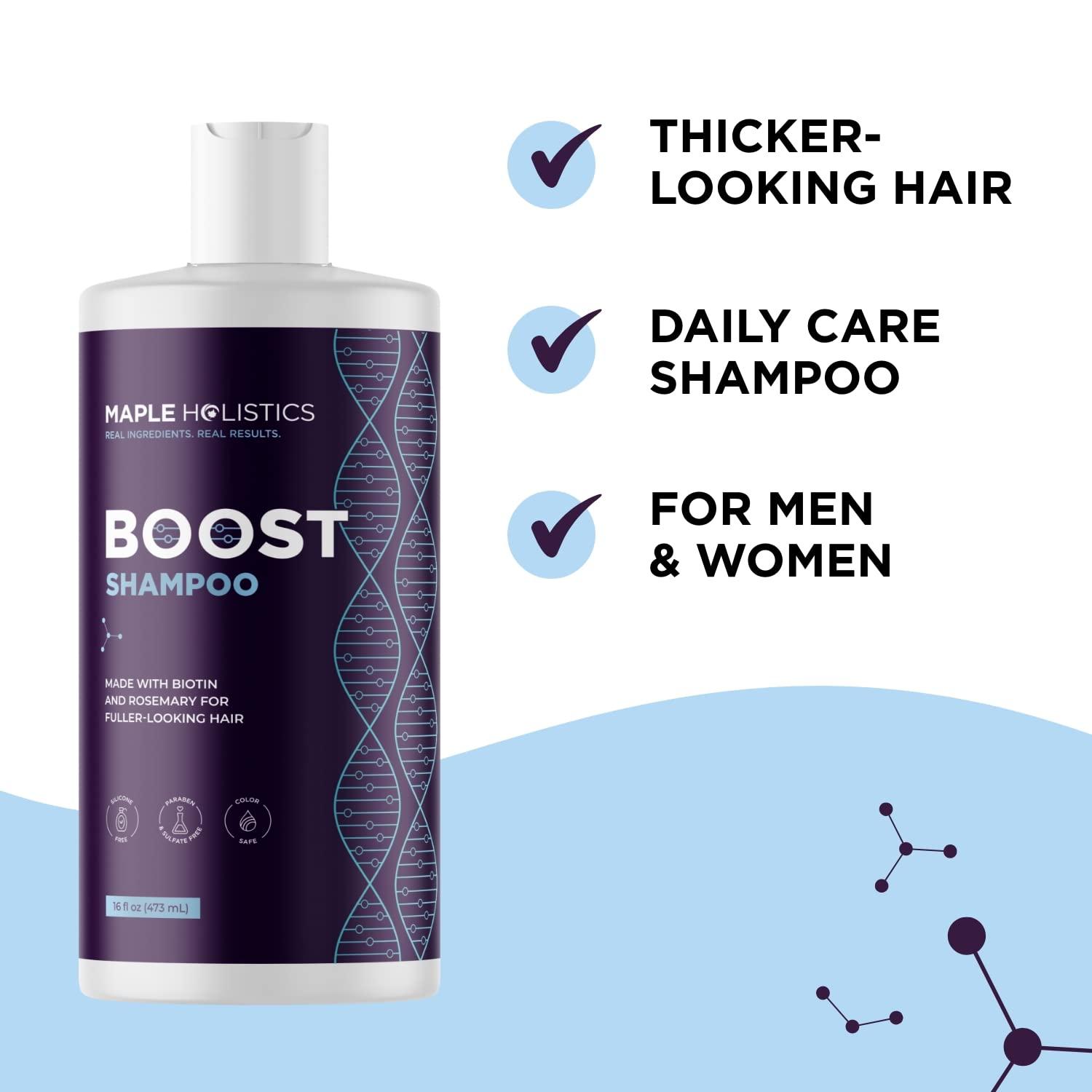 image:imageBiotin Hair Serum amp Shampoo Maple Holistics Hair Regrowth Bundle with Boost Hair Thickening Serum Featuring Rosemary Peppermint amp Black Castor Oil plus Sulfate Free Biotin Shampoo for Hair Growth