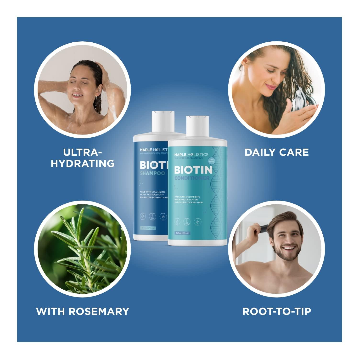 image:imageBiotin Shampoo Conditioner and Supplement Set Hair Skin and Nail Biotin Capsules with Horsetail Herb for Hair Growth and Volumizing Shampoo and Conditioner for Thin Fine and Color Treated Hair