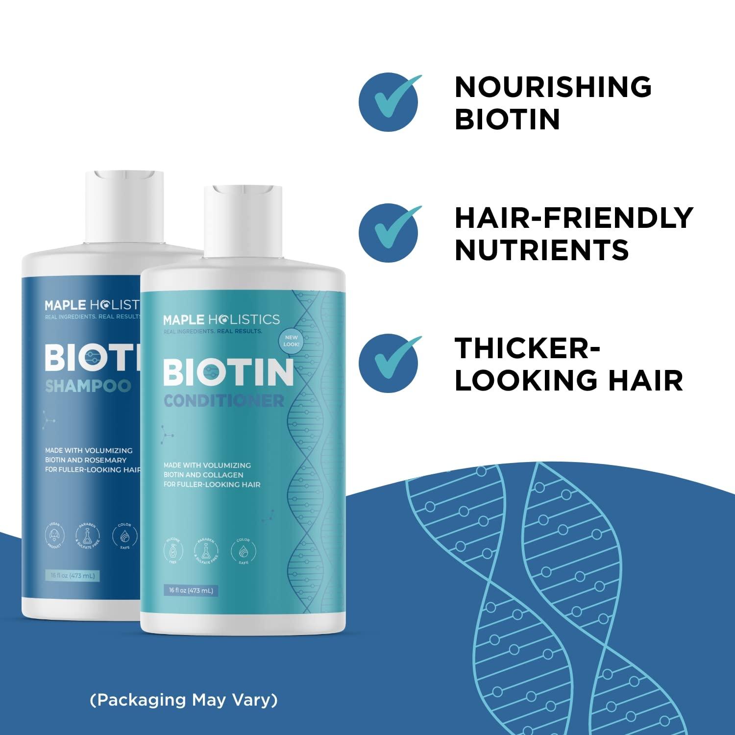 image:imageBiotin Shampoo Conditioner and Supplement Set Hair Skin and Nail Biotin Capsules with Horsetail Herb for Hair Growth and Volumizing Shampoo and Conditioner for Thin Fine and Color Treated Hair