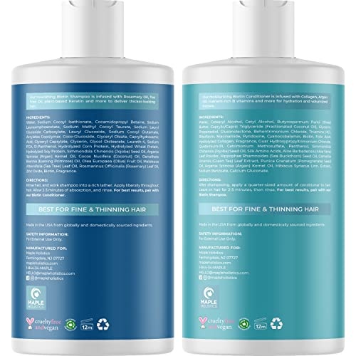 image:imageVolumizing Biotin Shampoo and Conditioner Set Sulfate Free Shampoo and Conditioner for Dry Damaged Hair and Scalp Care Volumizing Shampoo for Thinning Hair with Jojoba and Argan Oil for Hair Care